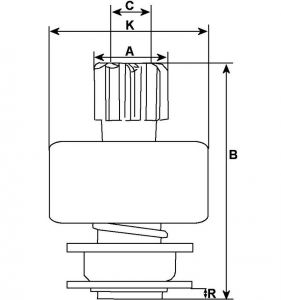Lanceur pour démarreur VALEO D6RA15 - Lanceur pour démarreur Valeo D6RA7