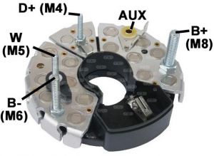 Pont de diode compatible pour alternateur BOSCH B120500873 - Schéma de montage