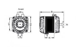 Moteur ventilateur de réfrigération - Moteur multifixations (1500 TM) - ABA04VE410