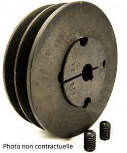 Poulie 2 gorges diamètre 80 mm pour courroie trapézoidale de 13,00 mm - Les poulies 2 Gorges - SPA 80 / SANS MOYEU
