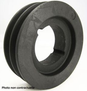Poulie 2 gorges diamètre 90 mm pour courroie trapézoidale de 13,00 mm