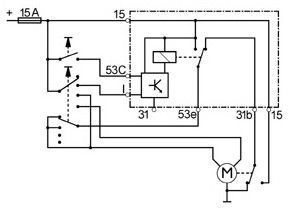 Relais essuie glace 12V compatible pour GENERAL MOTOR 90069864 - Schéma