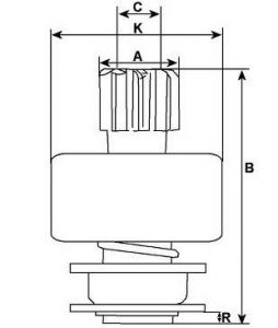 Lanceur compatible pour démarreur BOSCH 0001312110 - Lanceur de démarreur