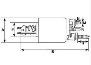 Solénoide compatible pour démarreur VALEO 595731 - Schéma