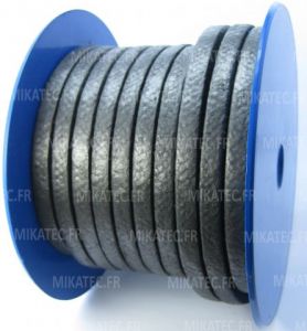 Tresse graphitée PTFE  12 x 12 mm  - bobine complète
