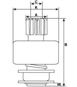 Lanceur compatible pour démarreur MITSUBISHI M2T88372ZC - Lanceur de démarreur