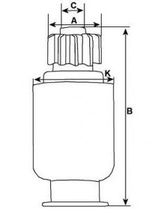 Lanceur compatible pour démarreur REMY (DELCO) 1990434 - Schéma