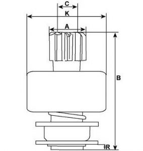Lanceur compatible pour démarreur VALEO 099931 - Schéma
