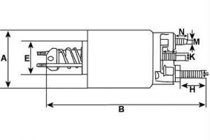 Solénoide compatible pour démarreur VALEO 100462 - Schéma
