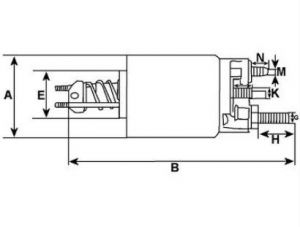 Solénoide compatible pour démarreur VALEO 182563 - Schéma
