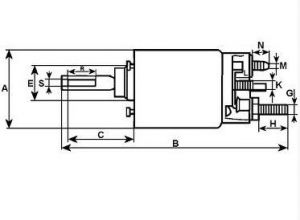 Solénoide compatible pour démarreur MITSUBISHI M002T92071A - Schéma