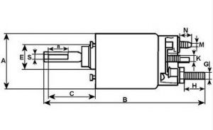 Solénoide compatible pour démarreur BOSCH 0331302011 - Schéma