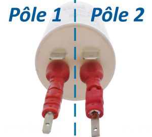 Condensateur permanent 4,5 µF à cosses pour moteur électrique ou pompe - Cosses adaptatrices vendues séparément