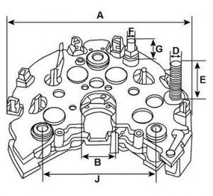 Pont de diode compatible pour alternateur SUZUKI 3140075FD5 - Pont de diode - 231236B