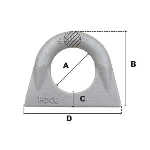 Anneau de levage à souder droit brut CMU 200kg (Acier) - Côtes et dimensions
