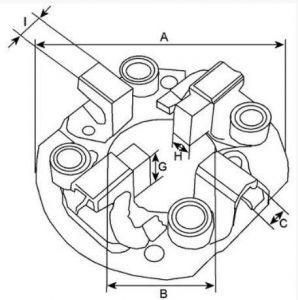 Porte balais Valeo pour alternateur MOTOROLA 9AL2817G - CAO131060