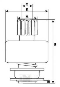 Lanceur compatible pour démarreur BOSCH 0001218818 - CAO134434