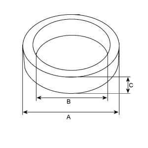Bague compatible pour démarreur DUCELLIER 6189 - Cotes et dimensions