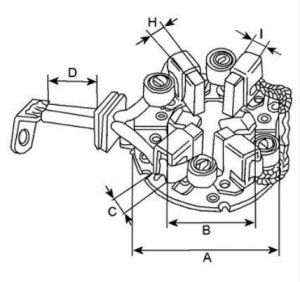 Couronne porte balais compatible pour démarreur WOOD AUTO BHD49629 - CAO138900