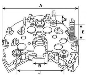 Pont de diode compatible pour alternateur VALEO A13VI200 - CAO230031
