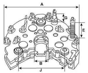 Pont de diode compatible pour alternateur DENSO 1002113050 - CAO233888