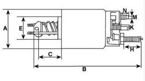 Solénoide compatible pour démarreur VALEO D6RA137 - CAO236975