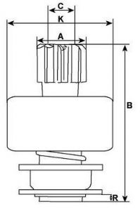 Lanceur compatible pour démarreur MAGNETI MARELLI 63280071 - CAO332145