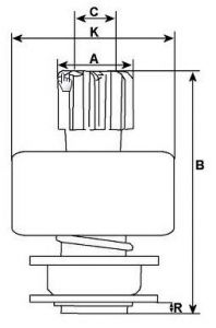 Lanceur Bosch pour démarreur BOSCH 0001109336 - CAO333571
