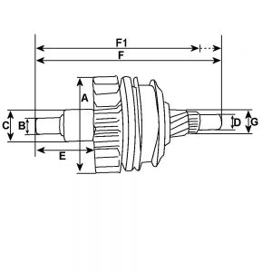 Embrayage compatible pour démarreur VALEO TM000V23601 - vue 2