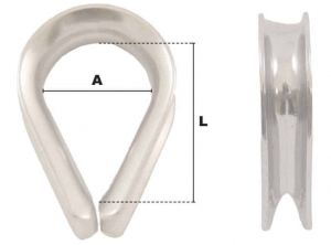 Cosse-coeur légère Ø 5mm (Acier) - Côtes et dimensions