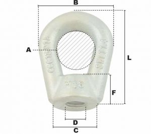 Écrou à anse zingué M18 (Acier) - Côtes et dimensions