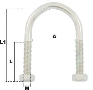 Étrier pour tube Ø114mm (Acier) - Côtes et dimensions
