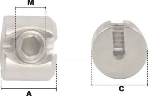 Bague d'arrêt pour câble Ø 4mm (Inox) - Côtes et dimensions