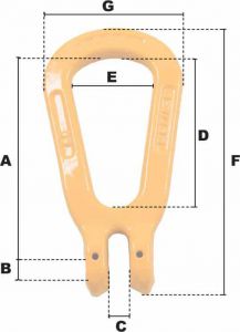 Maille poire supportant jusqu'à 2000 kg - Côtes et dimensions