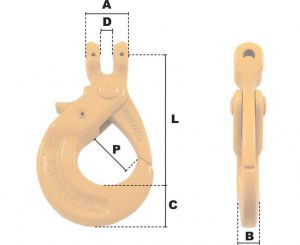 Crochet à verouillage à émerillon CMU 3200KG (Haute Résistance) - Côtes et dimensions