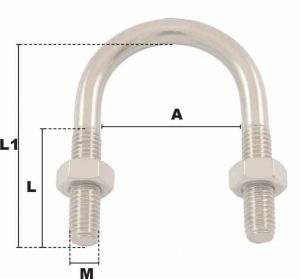 Étrier pour tube Ø27mm (Inox) - Côtes et dimensions