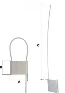 Plaquette d'identification 51x38mm (Haute Résistance) - Côtes et dimensions