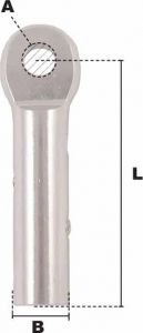 Embout à visser à oeil Ø 3mm (Inox) - Côtes et dimensions