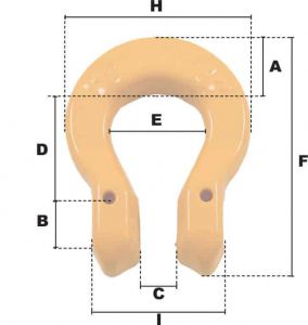 Crochet de levage à oeil et linguet CMU 1120KG (Haute Résistance) - Côtes et dimensions