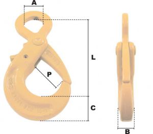 Crochet à verrouillage à oeil CMU 2000KG (Haute Résistance) - Côtes et dimensions