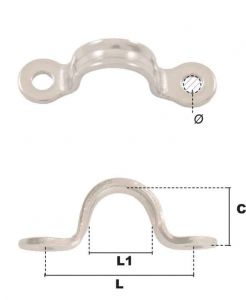 Pontet sur platine d'une hauteur 10mm (Inox) - Côtes et dimensions