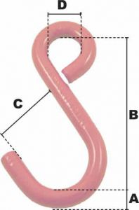 Crochet S d'arrimage à oeil 750KG (Haute Résistance) - Côtes et dimensions