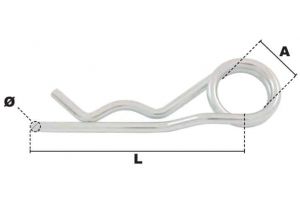 Goupille Bêta double spire Ø 2mm (Économique) - Côtes et dimensions