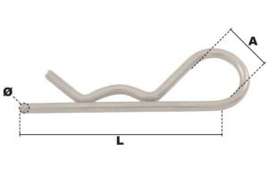 Goupille bêta Inox Ø 5mm (Économique) - Côtes et dimensions