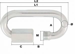 Maillon à visser Ø 6mm (Économique) - Côtes et dimensions