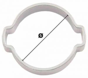 Collier à 2 oreilles Ø réglable de 20-23mm (Acier) - Côtes et dimensions