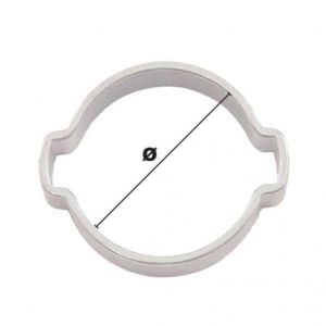 Collier à 2 oreilles Ø réglable de 11-13mm (Inox) - Côtes et dimensions