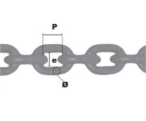 Seau 20m de chaîne de levage pour élingue Ø 10mm (Acier allié grade 80) - Côtes et dimensions