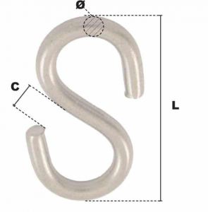 Esse symétrique Inox Ø 7mm (Économique) - Côtes et dimensions