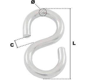 Esse symétrique Zingué Ø 6mm (Économique) - Côtes et dimensions